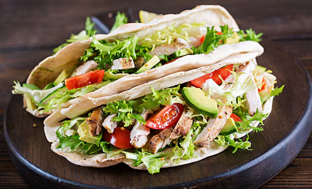 Greek Salad Wraps with Pita Bread