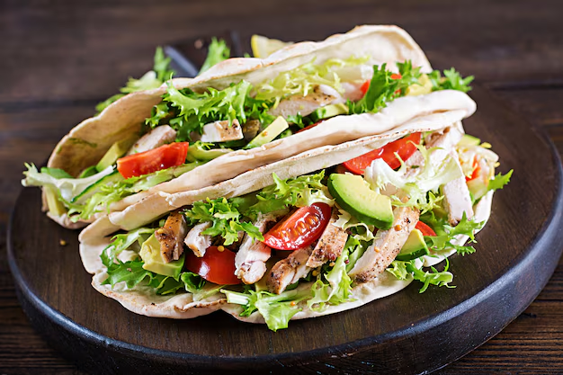 Greek Salad Wraps with Pita Bread